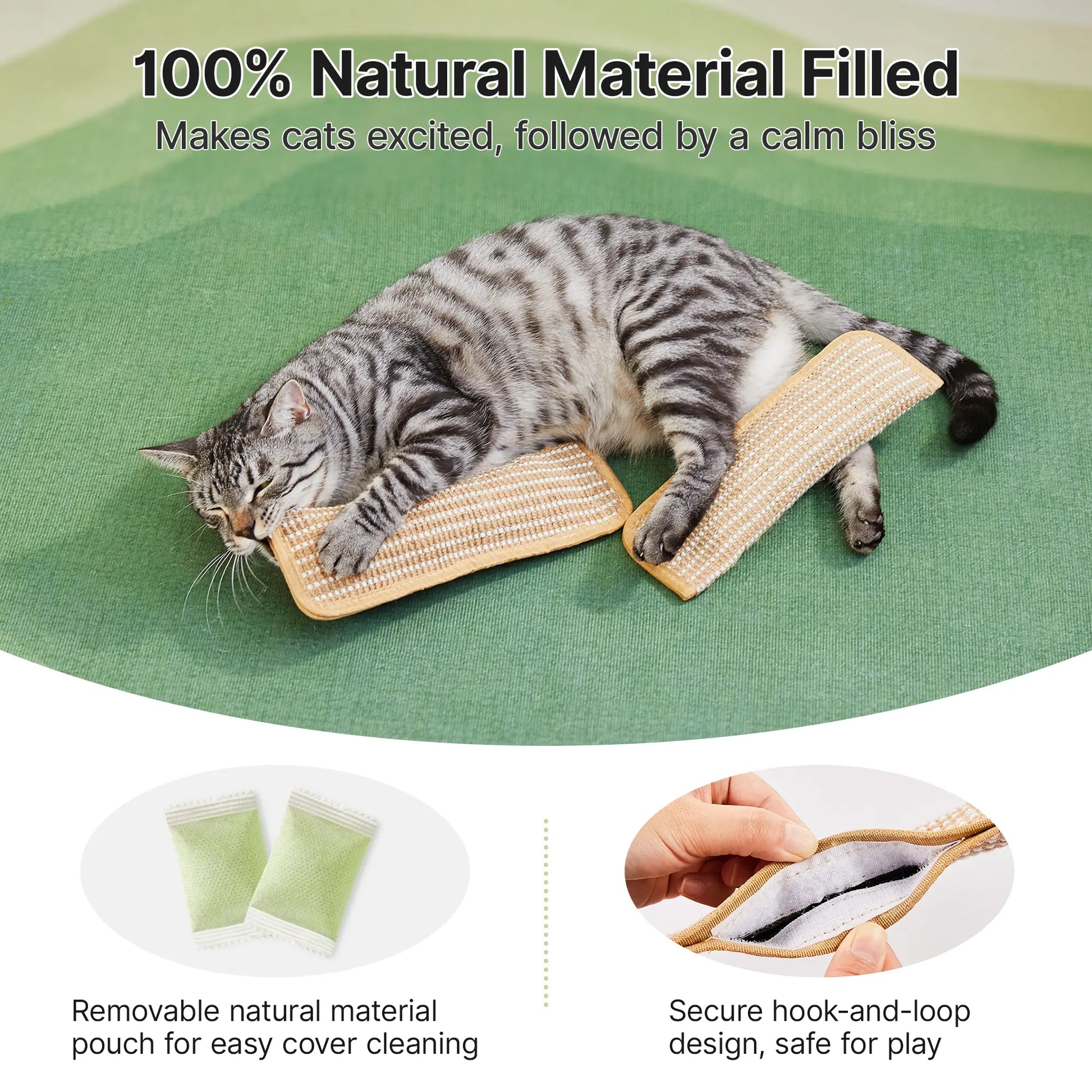 Potaroma Cat Toys Set of 2, Soft Sisal Indoor Scratching and Kicker Toys for Engaging Playtime