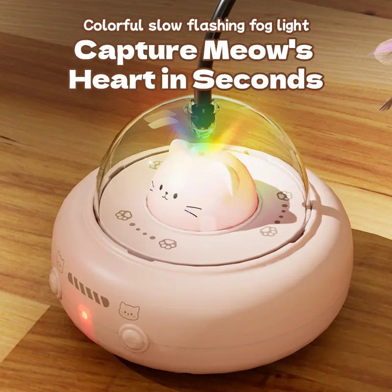 Interactive Automatic Cat Teaser Toy with Self-Playing Laser and Feather Combo - Smart Pet Entertainment to Alleviate Boredom and Engage Kittens Throughout the Day