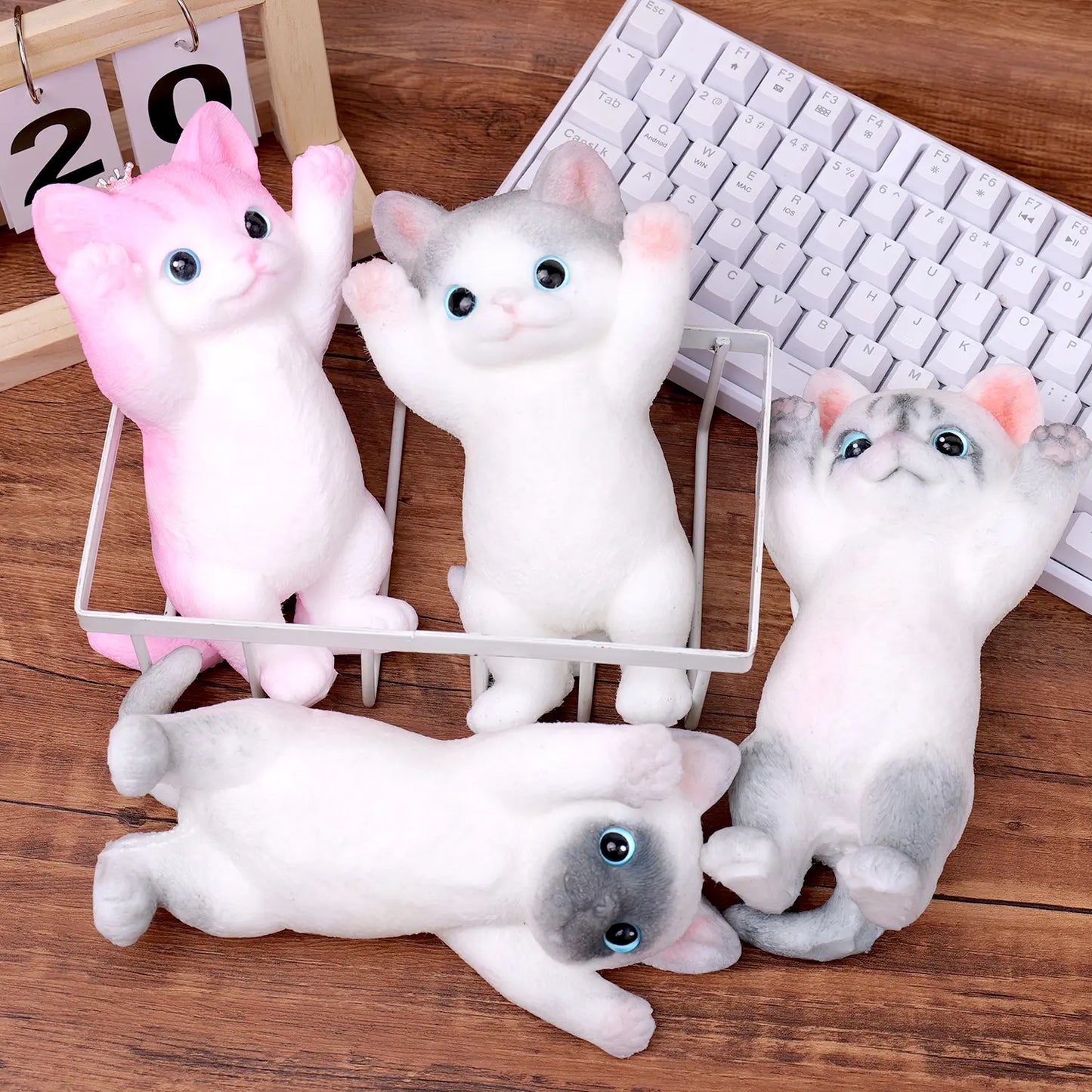 Large Handmade Taba Squishy Cat and Dog Toy - Hyperrealistic Kawaii Cat Simulation for Stress Relief and Autism Support, Silicone Squeeze Toy