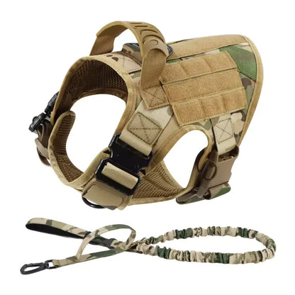 Professional Tactical Dog Harness, Leash, and Collar Set for Large Breeds - Ideal for German Shepherds and Malinois - Perfect for Training and Outdoor Activities