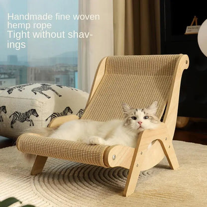 Multi-Functional Cat Scratching Board and Rocker Bed Made of Natural Sisal and Jute for Scratching and Relaxation, Suitable for Indoor and Outdoor Use.