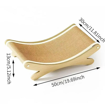 Multi-Functional Cat Scratching Board and Rocker Bed Made of Natural Sisal and Jute for Scratching and Relaxation, Suitable for Indoor and Outdoor Use.