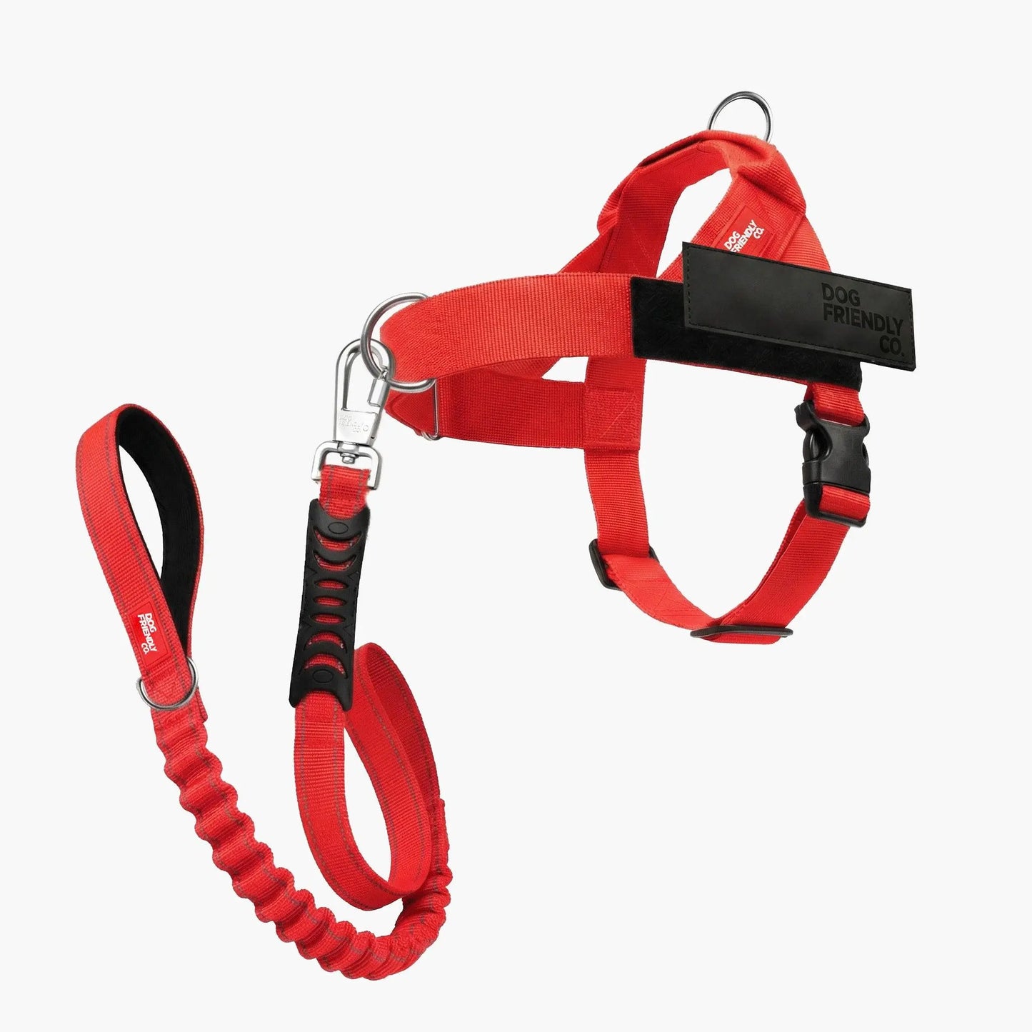 Dog Friendly Co. No-Pull Harness with Bungee Leash and D-Ring Attachment