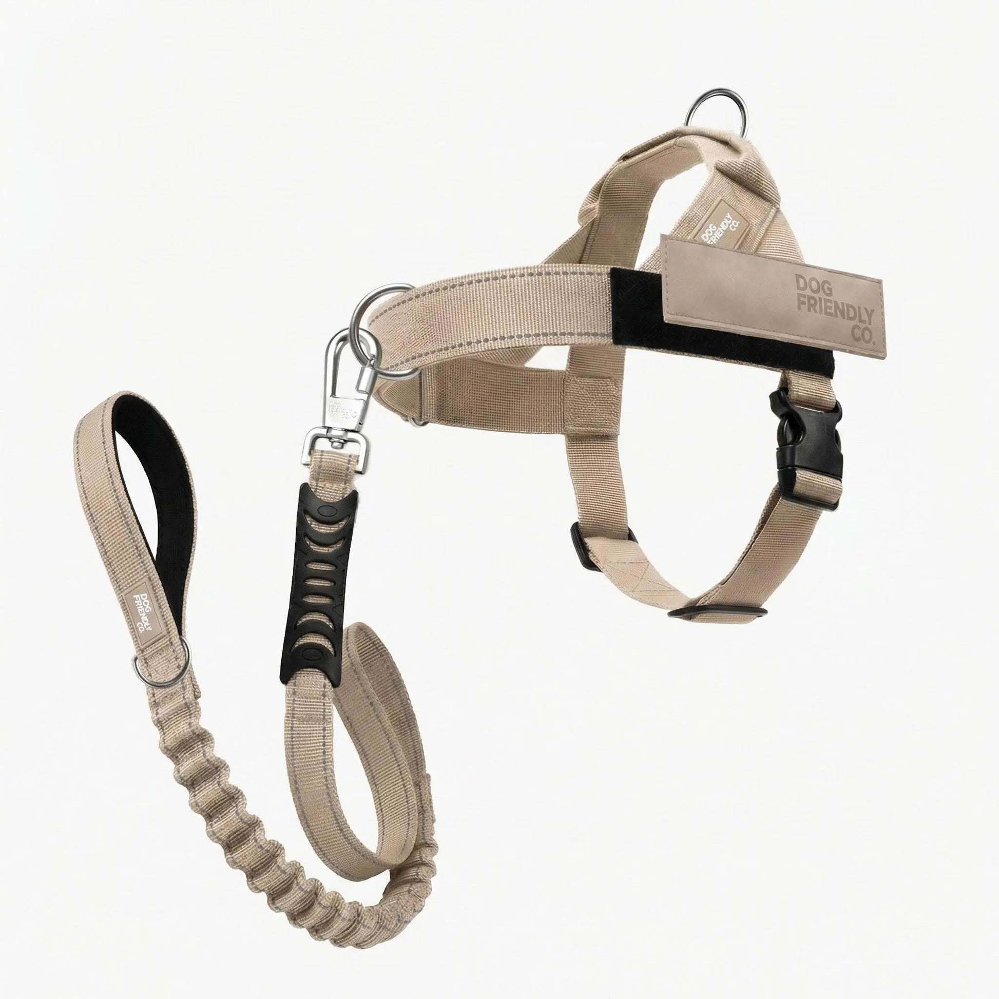 Dog Friendly Co. No-Pull Harness with Bungee Leash and D-Ring Attachment
