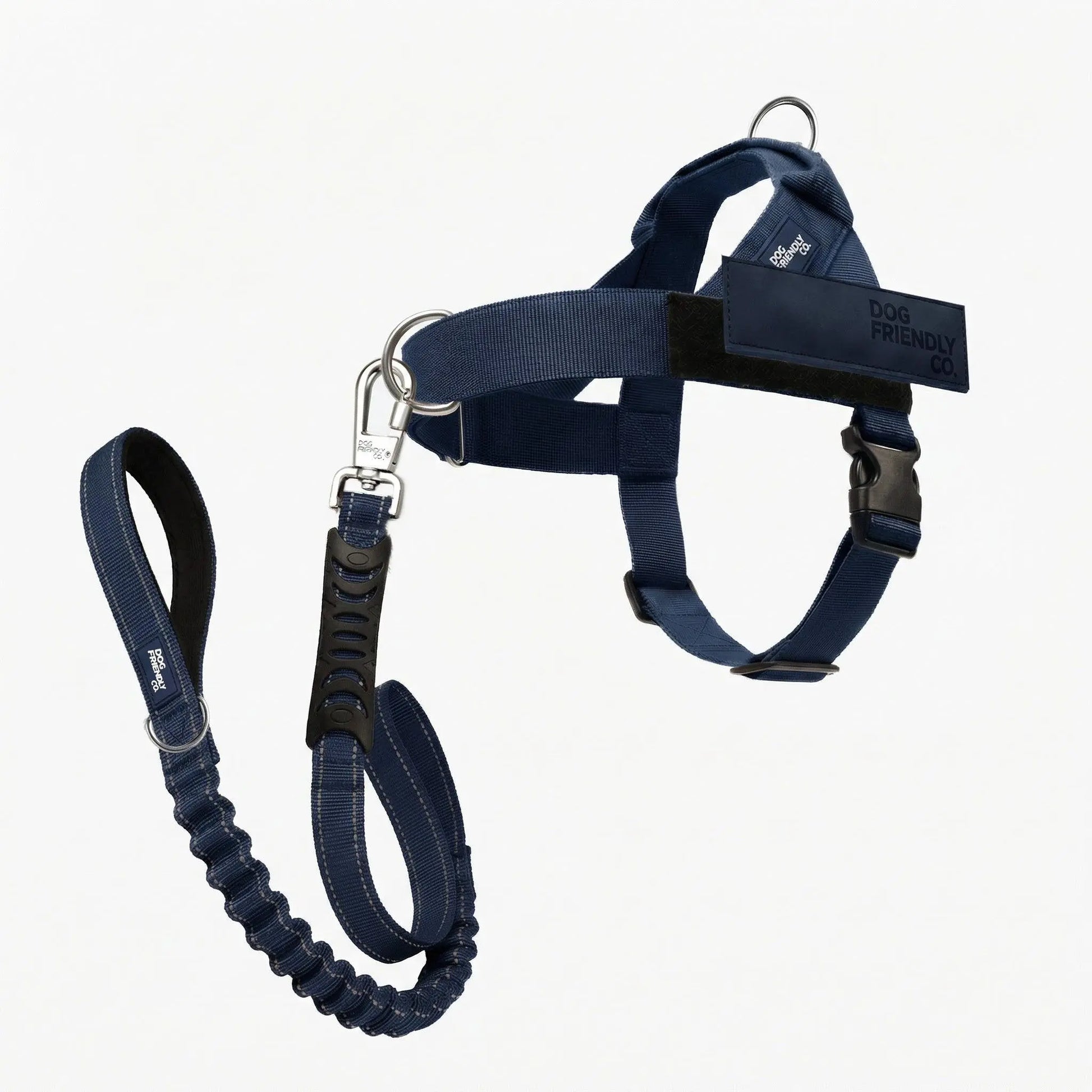 Dog Friendly Co. No-Pull Harness with Bungee Leash and D-Ring Attachment