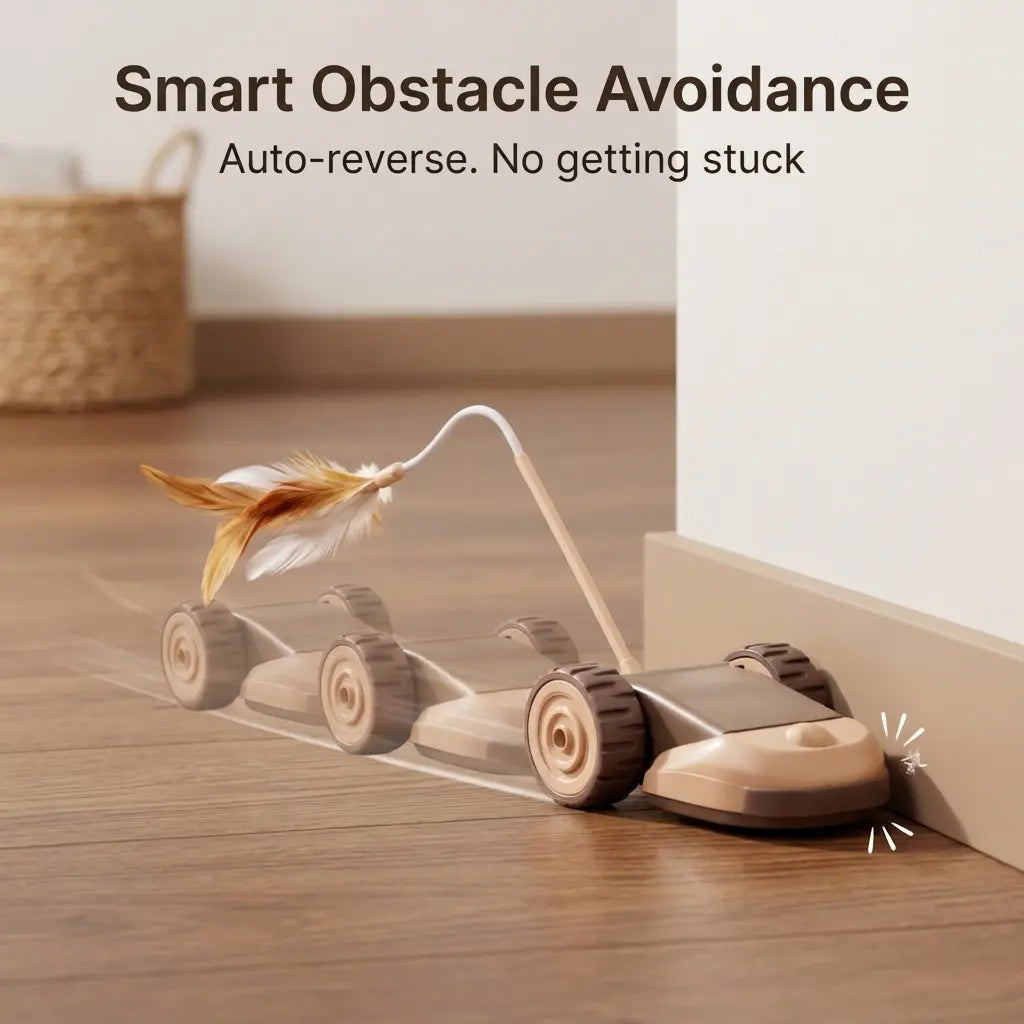 3-in-1 Interactive Robot Mouse Cat Toy with Feather Attachments - USB Rechargeable and Hands-Free Play for Indoor Cats