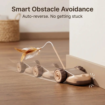 3-in-1 Interactive Robot Mouse Cat Toy with Feather Attachments - USB Rechargeable and Hands-Free Play for Indoor Cats