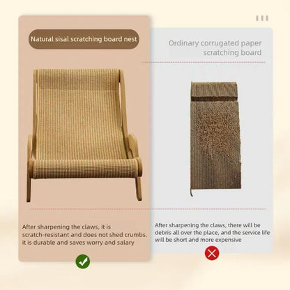Multi-Functional Cat Scratching Board and Rocker Bed Made of Natural Sisal and Jute for Scratching and Relaxation, Suitable for Indoor and Outdoor Use.
