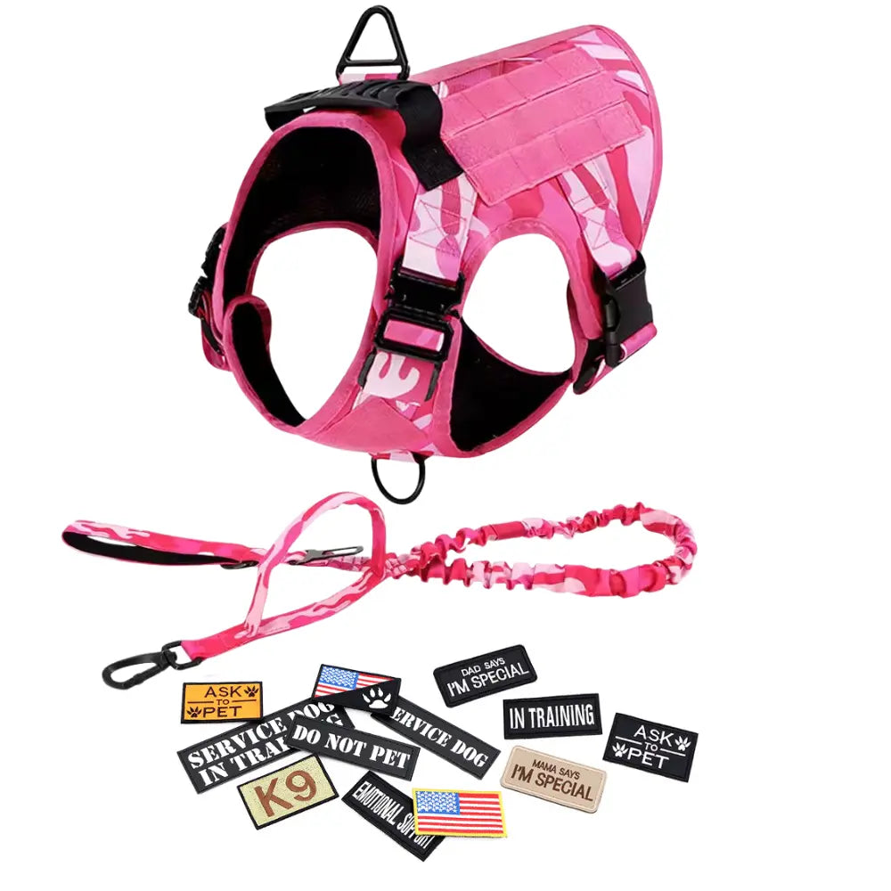 Professional Tactical Dog Harness, Leash, and Collar Set for Large Breeds - Ideal for German Shepherds and Malinois - Perfect for Training and Outdoor Activities