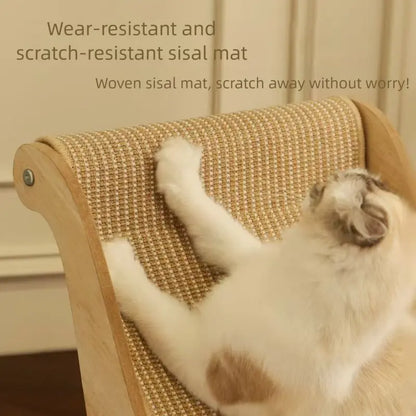 Multi-Functional Cat Scratching Board and Rocker Bed Made of Natural Sisal and Jute for Scratching and Relaxation, Suitable for Indoor and Outdoor Use.