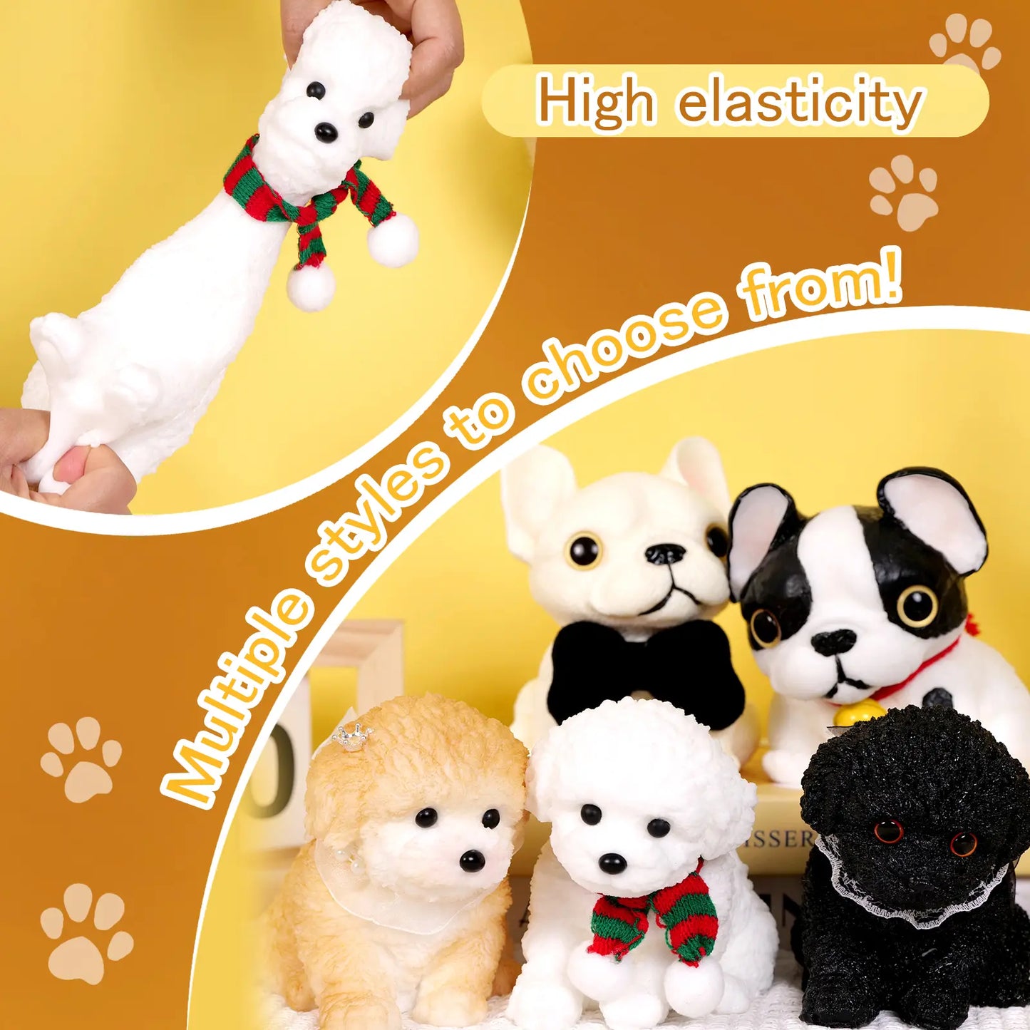Large Handmade Taba Squishy Cat and Dog Toy - Hyperrealistic Kawaii Cat Simulation for Stress Relief and Autism Support, Silicone Squeeze Toy