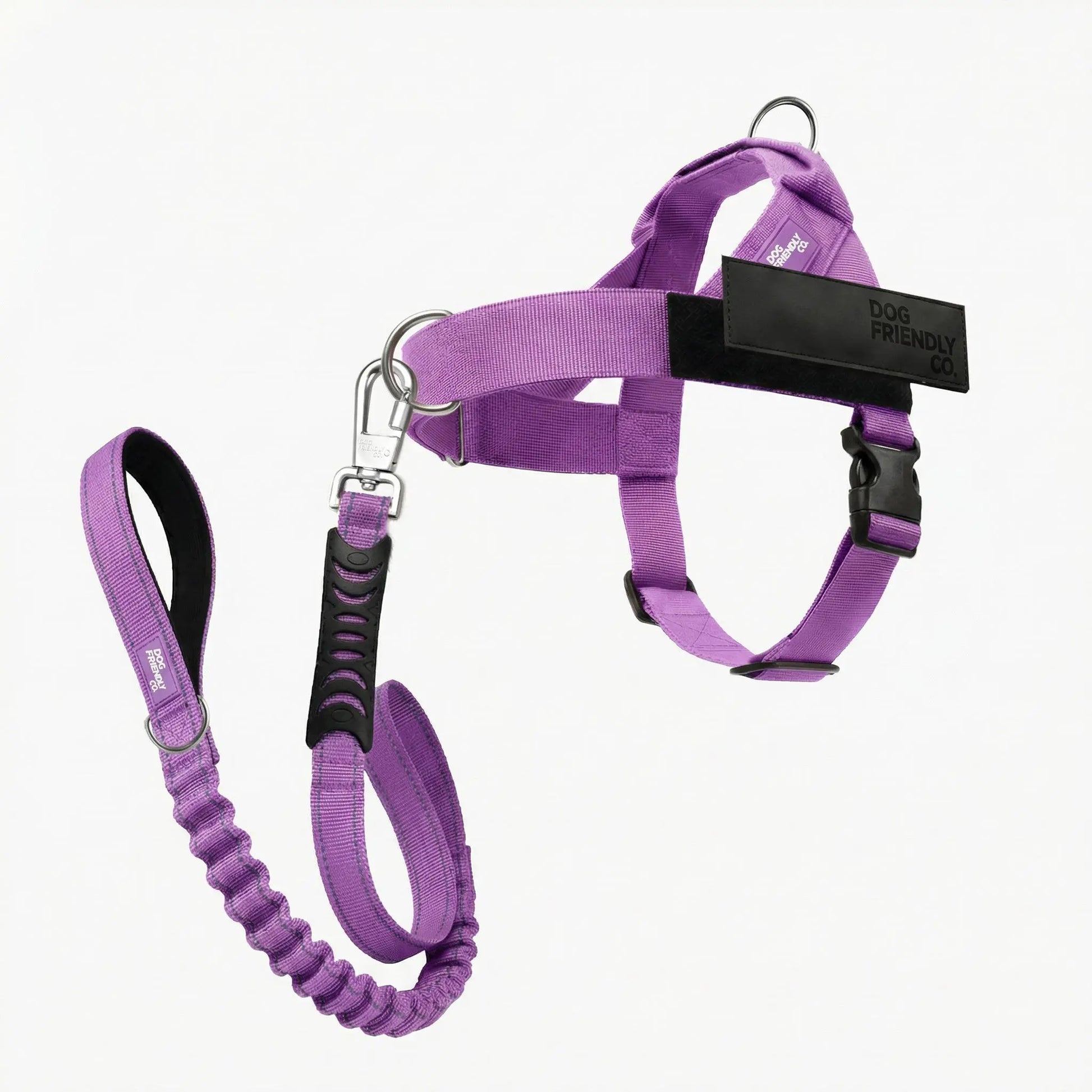 Dog Friendly Co. No-Pull Harness with Bungee Leash and D-Ring Attachment