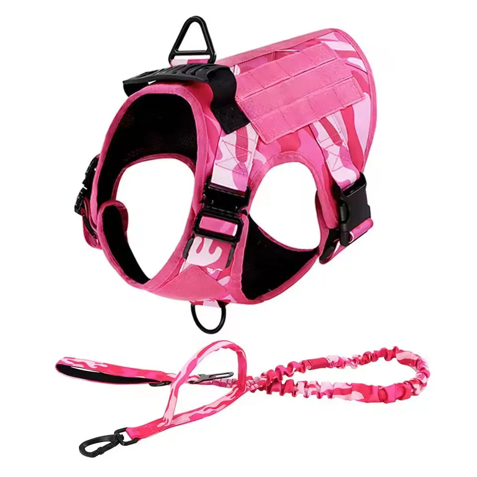 Professional Tactical Dog Harness, Leash, and Collar Set for Large Breeds - Ideal for German Shepherds and Malinois - Perfect for Training and Outdoor Activities