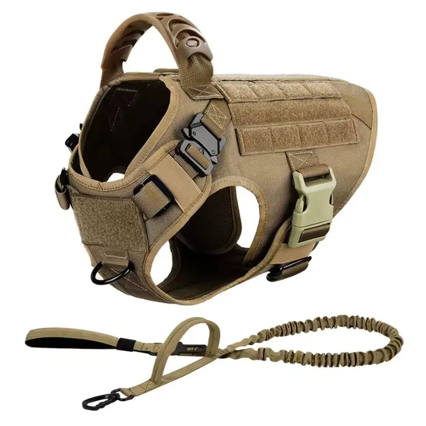 Professional Tactical Dog Harness, Leash, and Collar Set for Large Breeds - Ideal for German Shepherds and Malinois - Perfect for Training and Outdoor Activities
