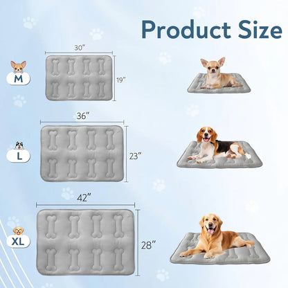 2-Pack Durable Cooling Mat for Dogs and Cats - Non-Slip, Lightweight, Washable, Instant Cooling Pad for Indoor and Outdoor Use, Ideal for Large Pets, Grey