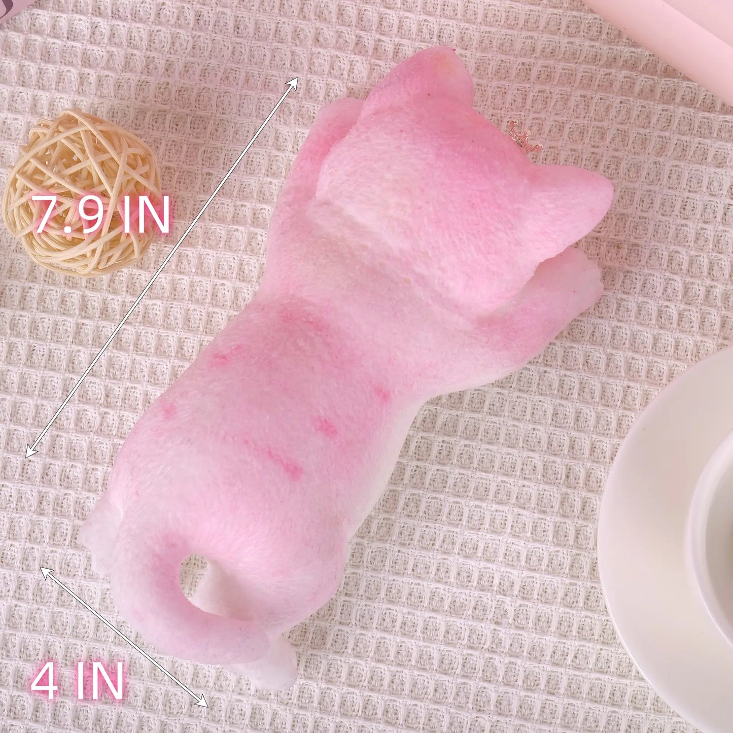 Large Handmade Taba Squishy Cat and Dog Toy - Hyperrealistic Kawaii Cat Simulation for Stress Relief and Autism Support, Silicone Squeeze Toy