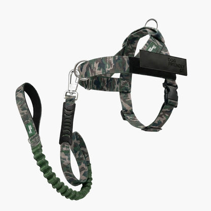Dog Friendly Co. No-Pull Harness with Bungee Leash and D-Ring Attachment