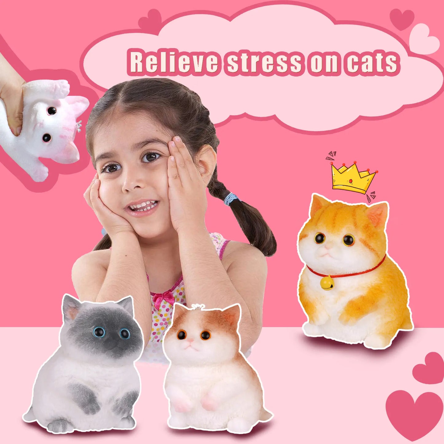 Large Handmade Taba Squishy Cat and Dog Toy - Hyperrealistic Kawaii Cat Simulation for Stress Relief and Autism Support, Silicone Squeeze Toy